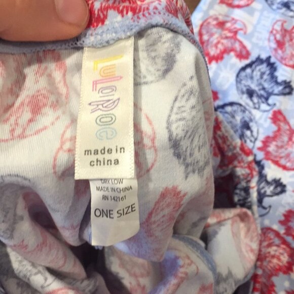 OS NWOT LuLaRoe Leggings American July 4th - Picture 3 of 3